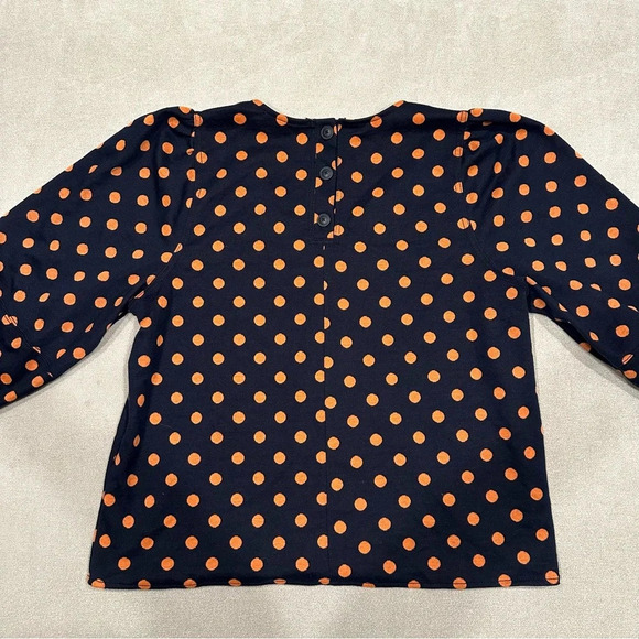 Anthropologie Current Air Structured Polka Dot Sweater.  Size Large. Nav… - Picture 5 of 9